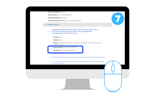 Validação de assinatura digital - passo 7